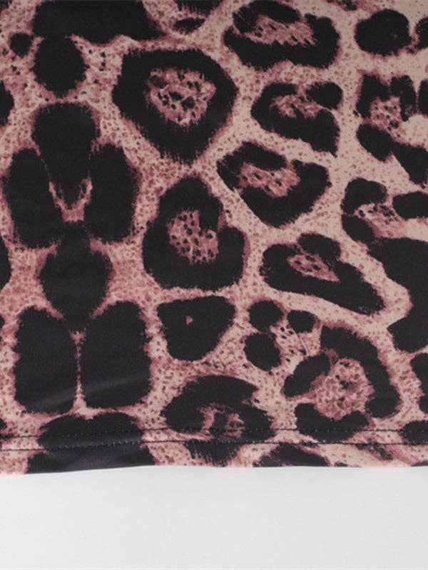 Bodycon Long Sleeves Leopard Printed Round-Neck Maxi Dresses for wholesale on Faire9