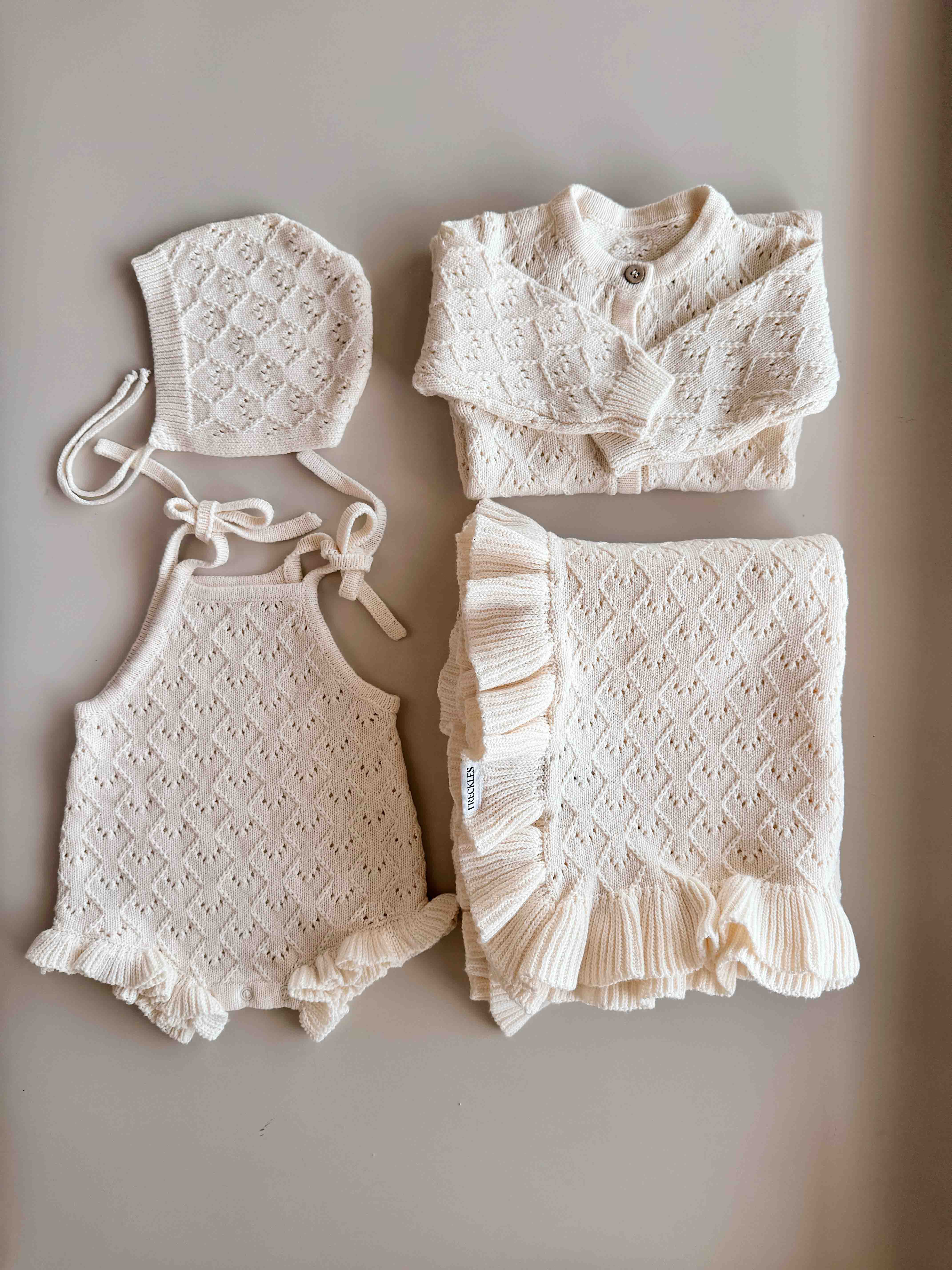 FRECKLES the label - Wholesale Bodysuit (Non-Footed) - Baby - PRE-ORDER Mila Pointelle Tie Romper | Snow5