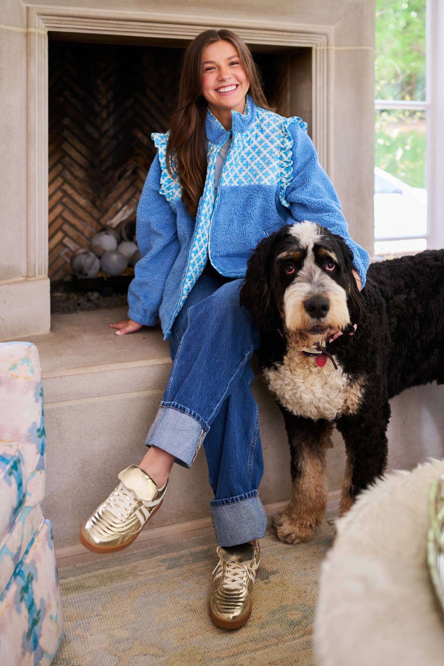 Brooks Avenue - Wholesale Jacket - Women's - Isabella Sherpa Jacket - Blue Clover3