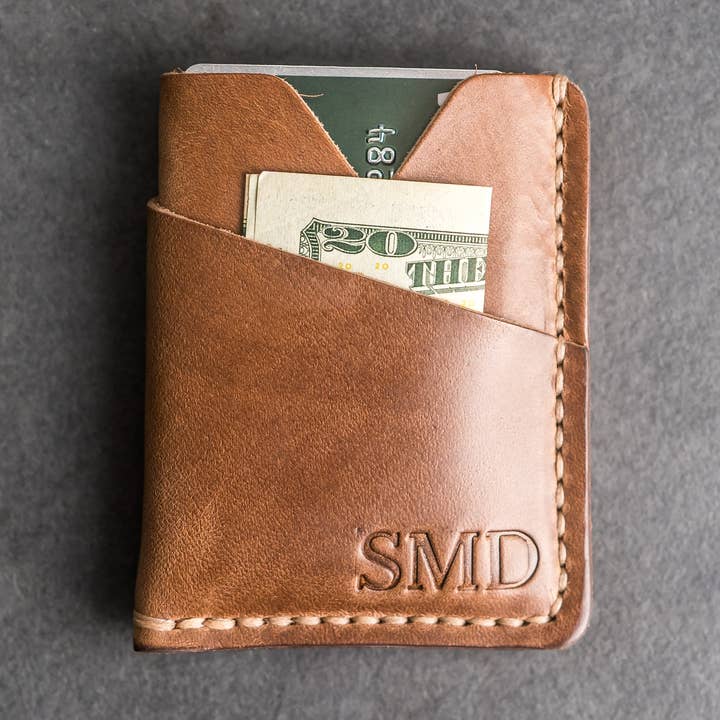 Card Holder Wallet - Personalized Leather Wallet for wholesale by Ox & Pine