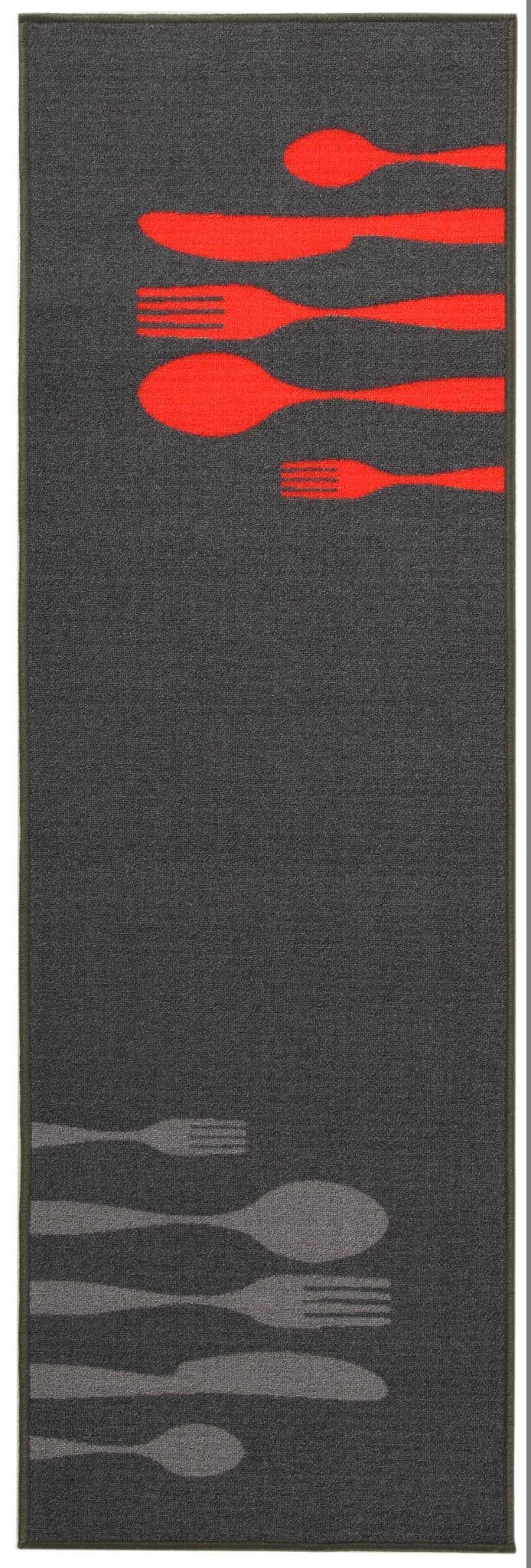 Galleria Farah1970 - Wholesale Area Rug - Synthetic carpet for the Kitchen Black and Red1