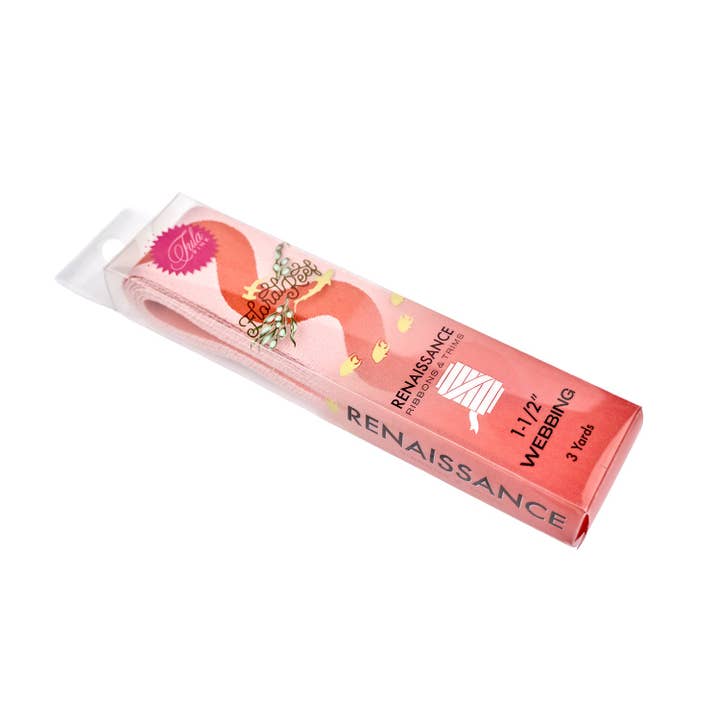 Floral Reef - Big Squiggle in Coralline - 1-1/2" width WEBBING - by Tula Pink - 3 YD PACK (Preorder) for wholesale by Renaissance Ribbons