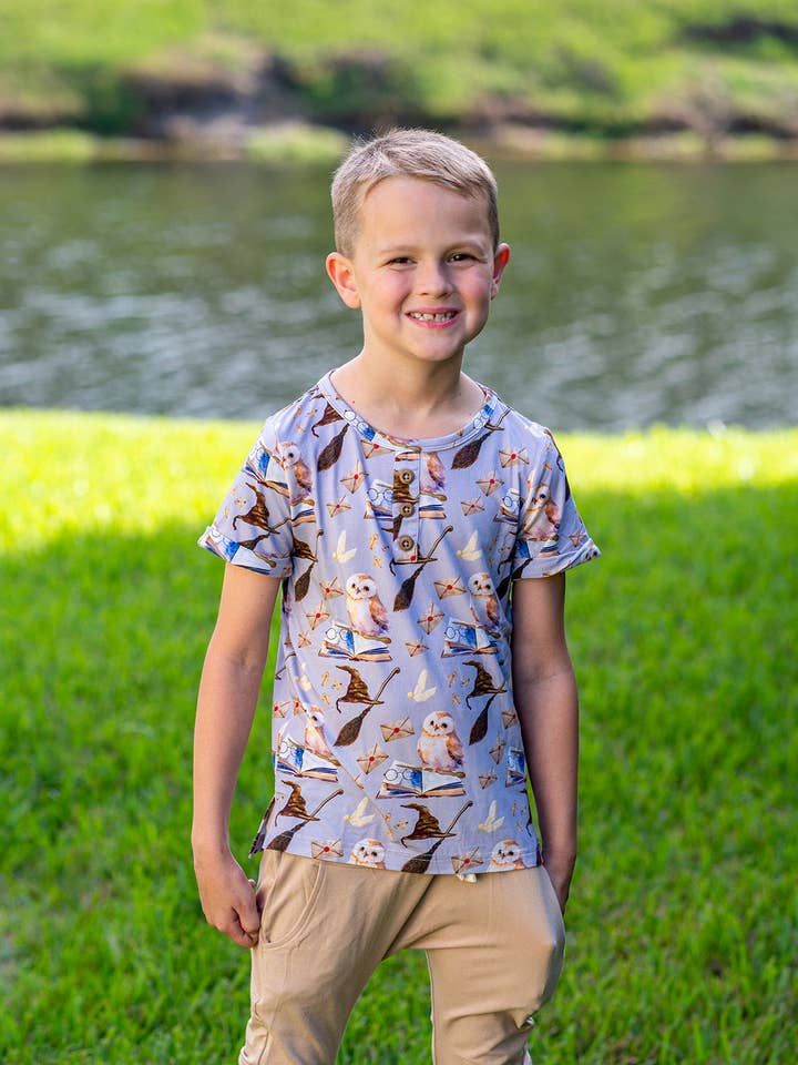 Yer A Wizard Henley for wholesale by Riley & Rett