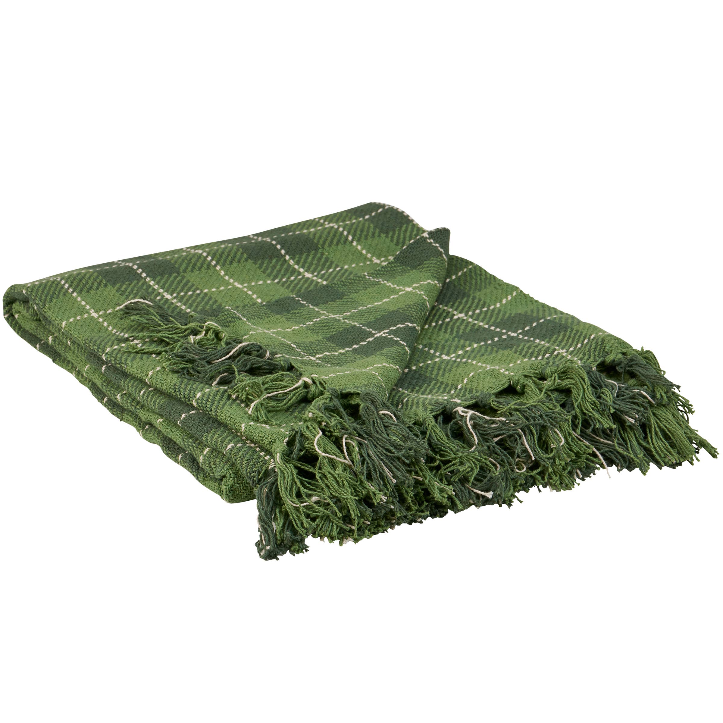 Primitives by Kathy - Wholesale Throw Blanket - Green Tartan Throw0