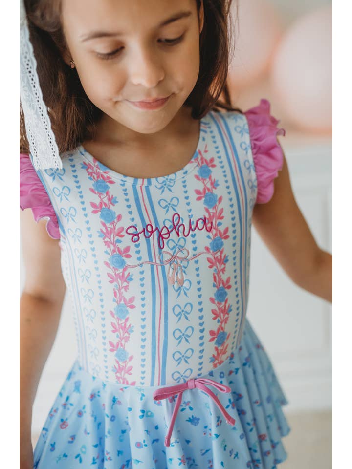 Cheeky Plum - Venta al por mayor Leotardos - Niños - Farrah Leotard - Rosé Ribbon Luxe13