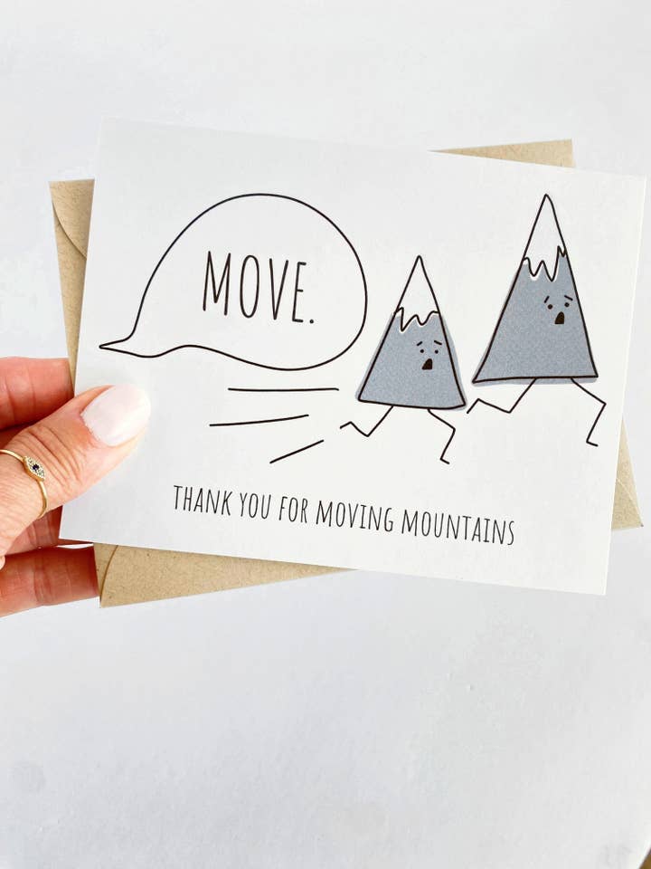 Thank You For Moving Mountains Thank You Card for wholesale by Five Dot Post
