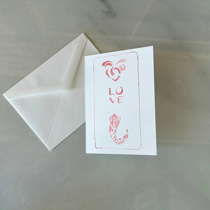 Tarjeta de Amor Rosa Chile, A1 para venta al por mayor de Red Chile Design Co