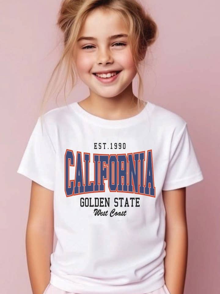 L1361 - T-shirt grafica GOLDEN STATE per la vendita all'ingrosso da parte di KNOCK ON THE STYLE
