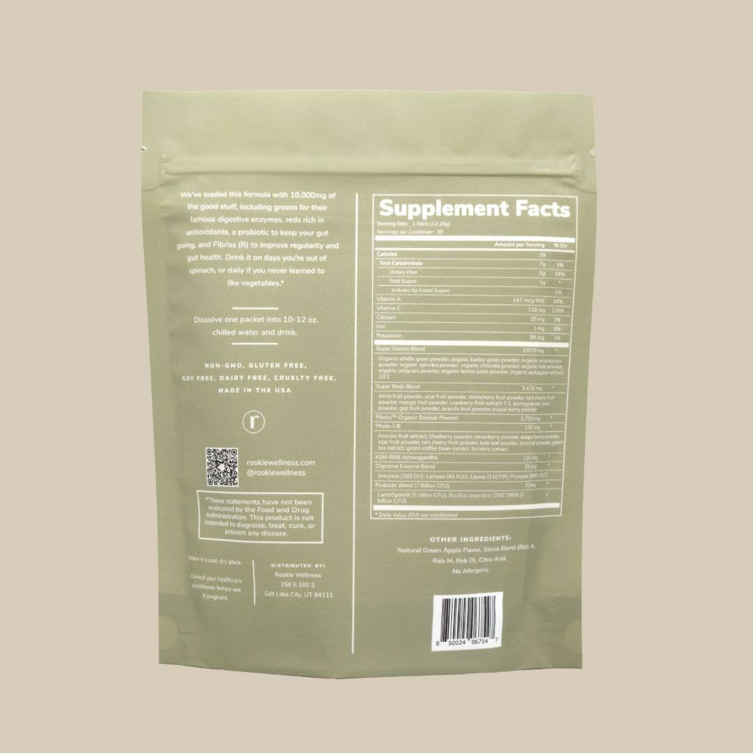 Rookie Wellness - Wholesale Powdered Health Drink - Crisp Apple Greens Superfood Powder Mix: Gut & Immune Health4