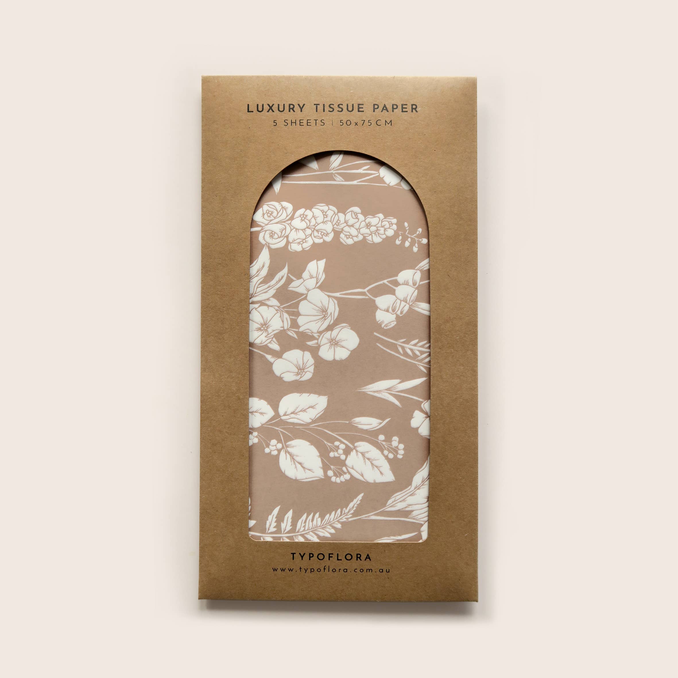 Typoflora – Großhandel Seidenpapier – Seidenpapier mit botanischem Muster in Mokka0