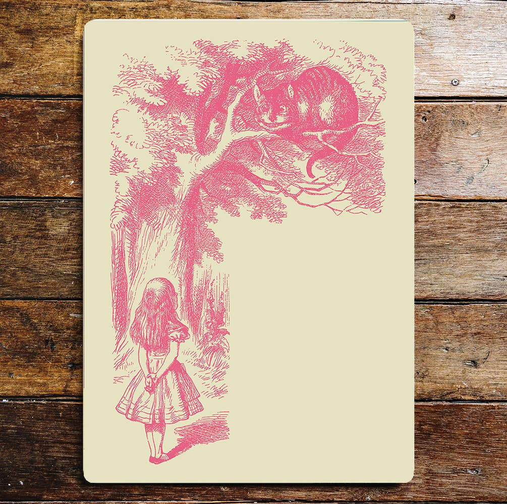 The British Metal Signs Company - Wholesale Sign - Alice in Wonderland Pink Cheshire Cat Tree Metal Sign Plaque0