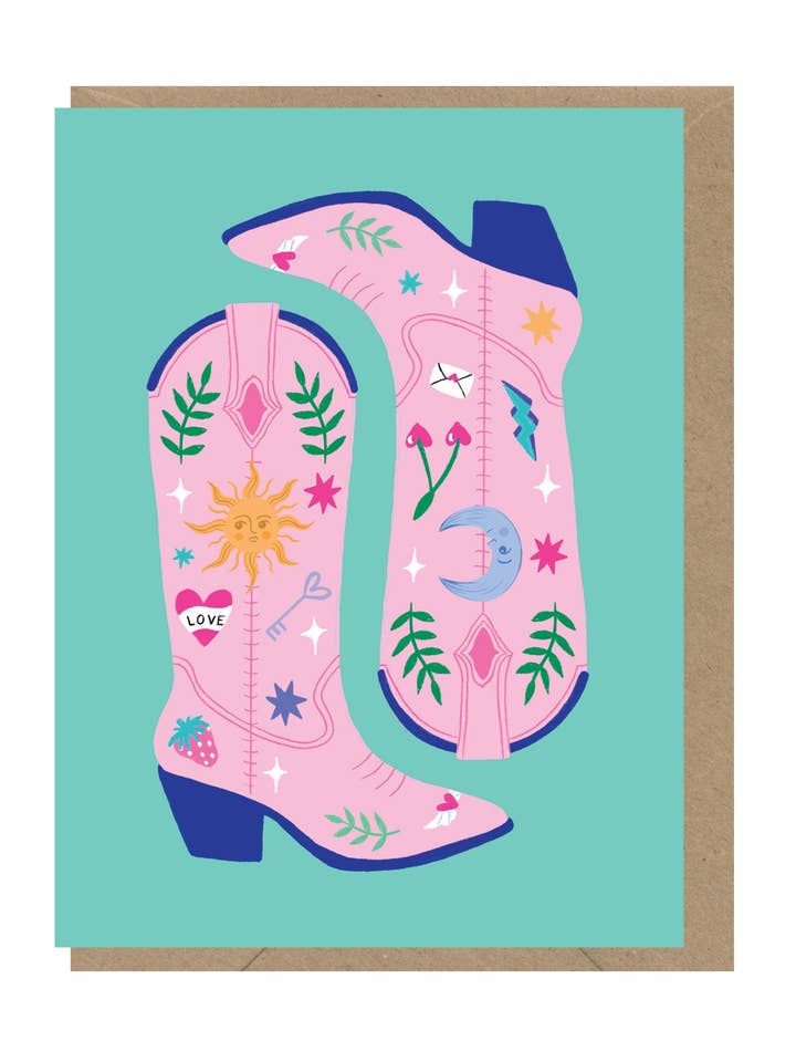 LITT10 Cowboy-Stiefel Blanko-Minikarte für den Großhandel von Earlybird Designs