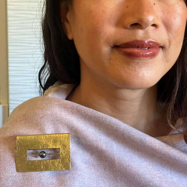 BOOK Sculptural Pin for wholesale by Chick Boss LLC