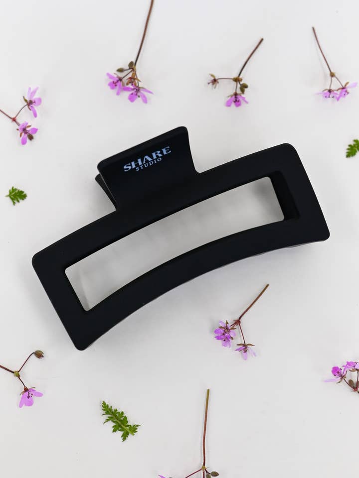Black Matte Jumbo Claw Clip for wholesale by Share Studio