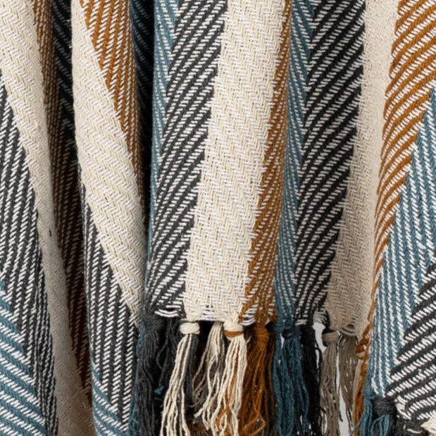 Ten Thousand Villages - Vente Plaids - Couverture à Rayures d'Hiver Choolha3