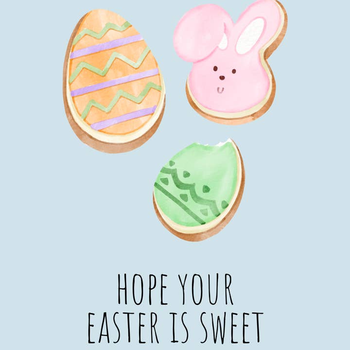 Biglietto di Pasqua con Biscotti per il Tuo Foodie Preferito | Dolce Biglietto di Auguri di Pasqua | Carta di Lino Premium | JoeyPrints per la vendita all'ingrosso da parte di JoeyPrints