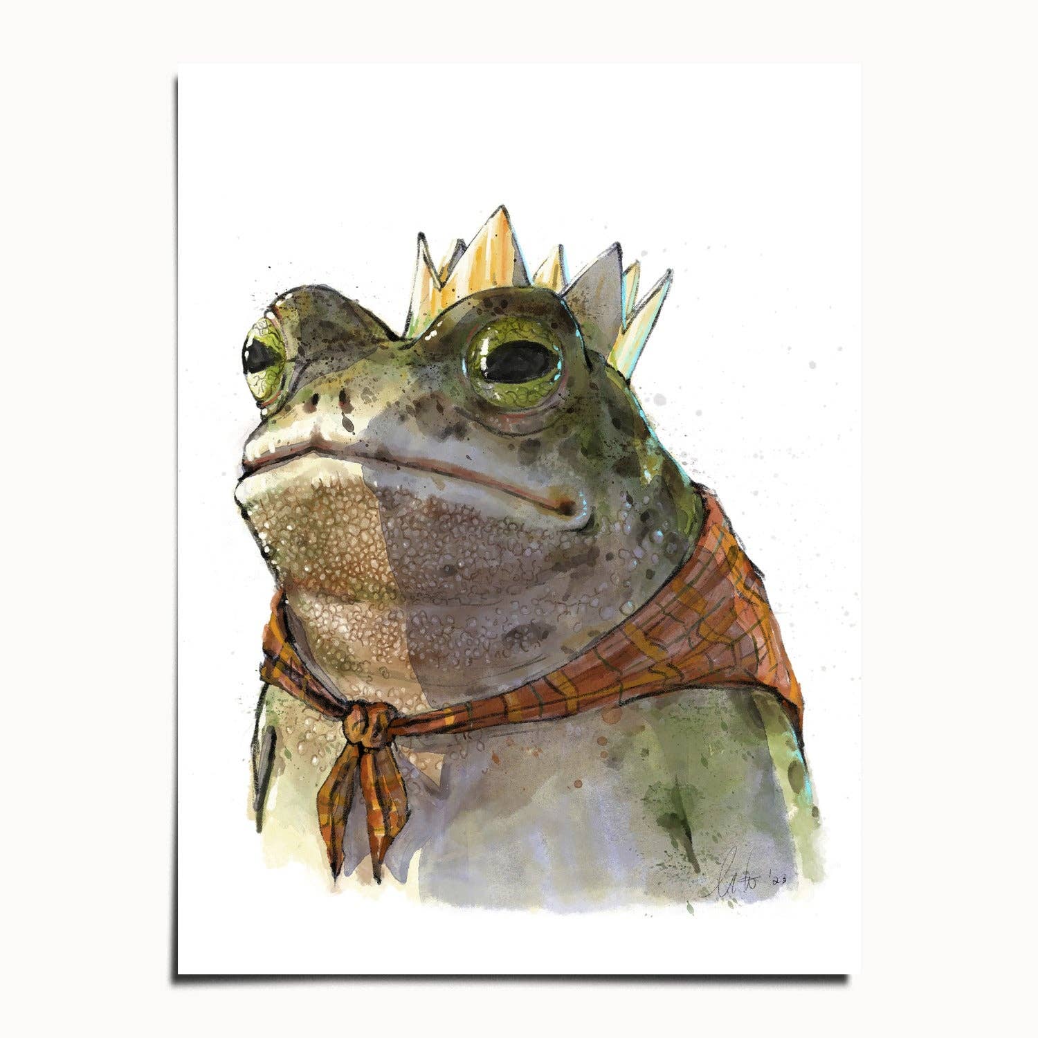 The Ugly Cat Studio - Wholesale Art Print - Toad King Watercolour Fine Art Print4