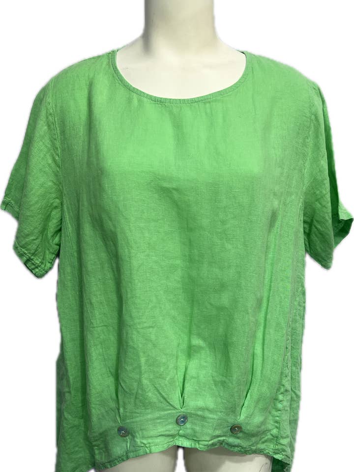 Marisima by Urban Mangoz - Wholesale Blouse - Women's - Linen High Low Button Top
