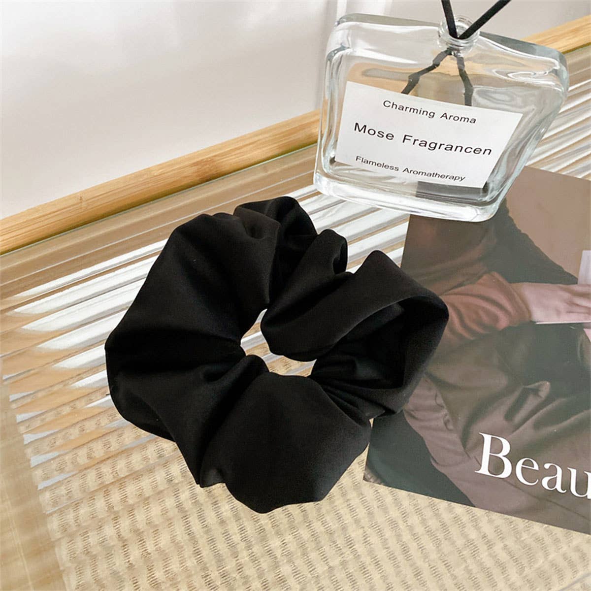 ACCITY - Wholesale Scrunchie - Women's - SIMPLE MONOCHROME SILK SCRUNCHIES_LARGE SIZE_CWAHA03490