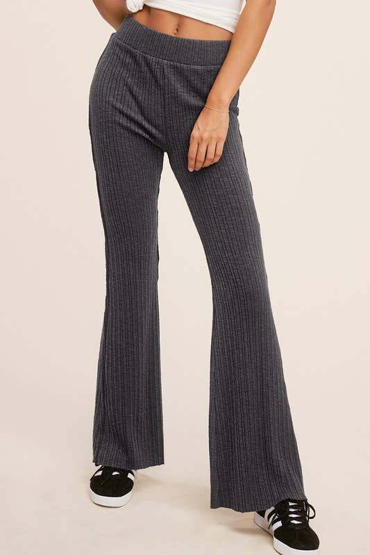 La Miel - Wholesale Lounge Sweatpants/Joggers - Women's - JAP4174-Basic Ribbed Fitted Silhouette Loungewear Pants16