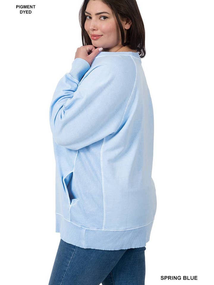 Vanilla Monkey - Wholesale Sweatshirt - Women's - Plus Pigment Dyed French Terry Pullover8