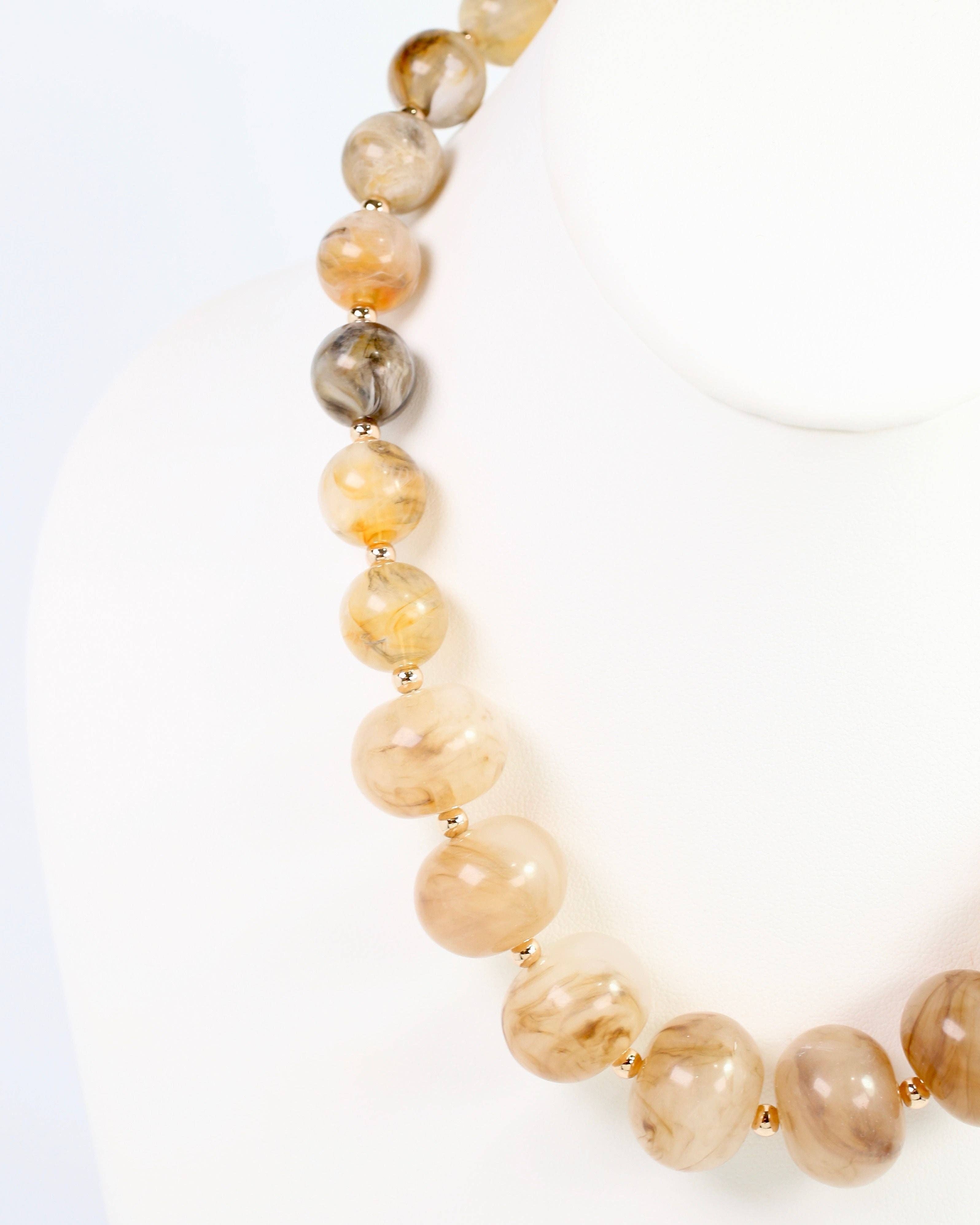 Caroline Hill - Wholesale Beaded/Pearl Necklace - Shelton Chunky Bead Necklace Natural Multi2