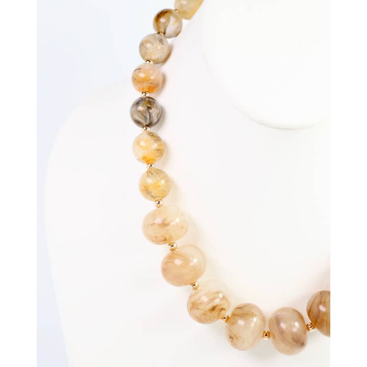 Caroline Hill - Wholesale Beaded/Pearl Necklace - Shelton Chunky Bead Necklace Natural Multi2