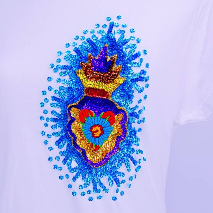 Camiseta bordada a mano -Milagro Heart para venta al por mayor de My Little Maria