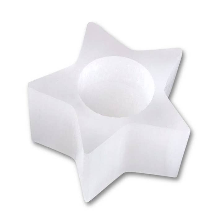 Selenite Star Tealight Candle Holder for wholesale by Earths Elements Wholesale