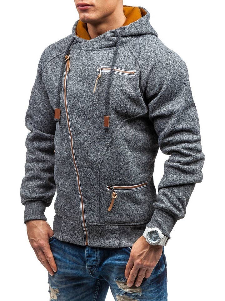 Tourtiwi – Engroshandel Hættetrøje - Herre – Herre-hættetrøjer med sidelommer og lynlås4