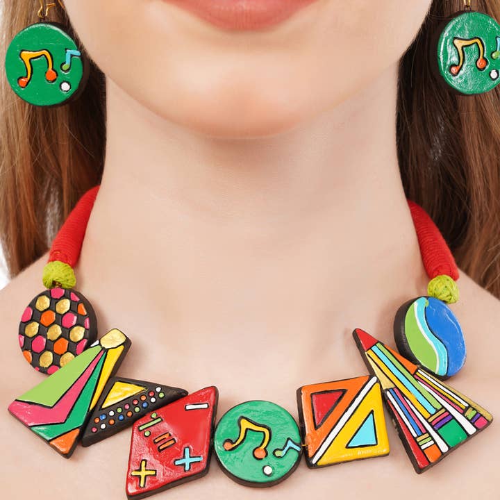 House of Kraft – wholesale Smycken – Musiknoter Smyckeset | Lersmycken | Tillbaka till skolan-set0