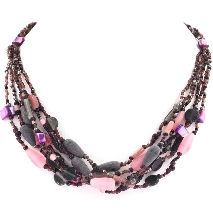 FifiRose - Wholesale Beaded/Pearl Necklace - choose color, 22" bohemian colorful mixed glass seed beads strand necklace3