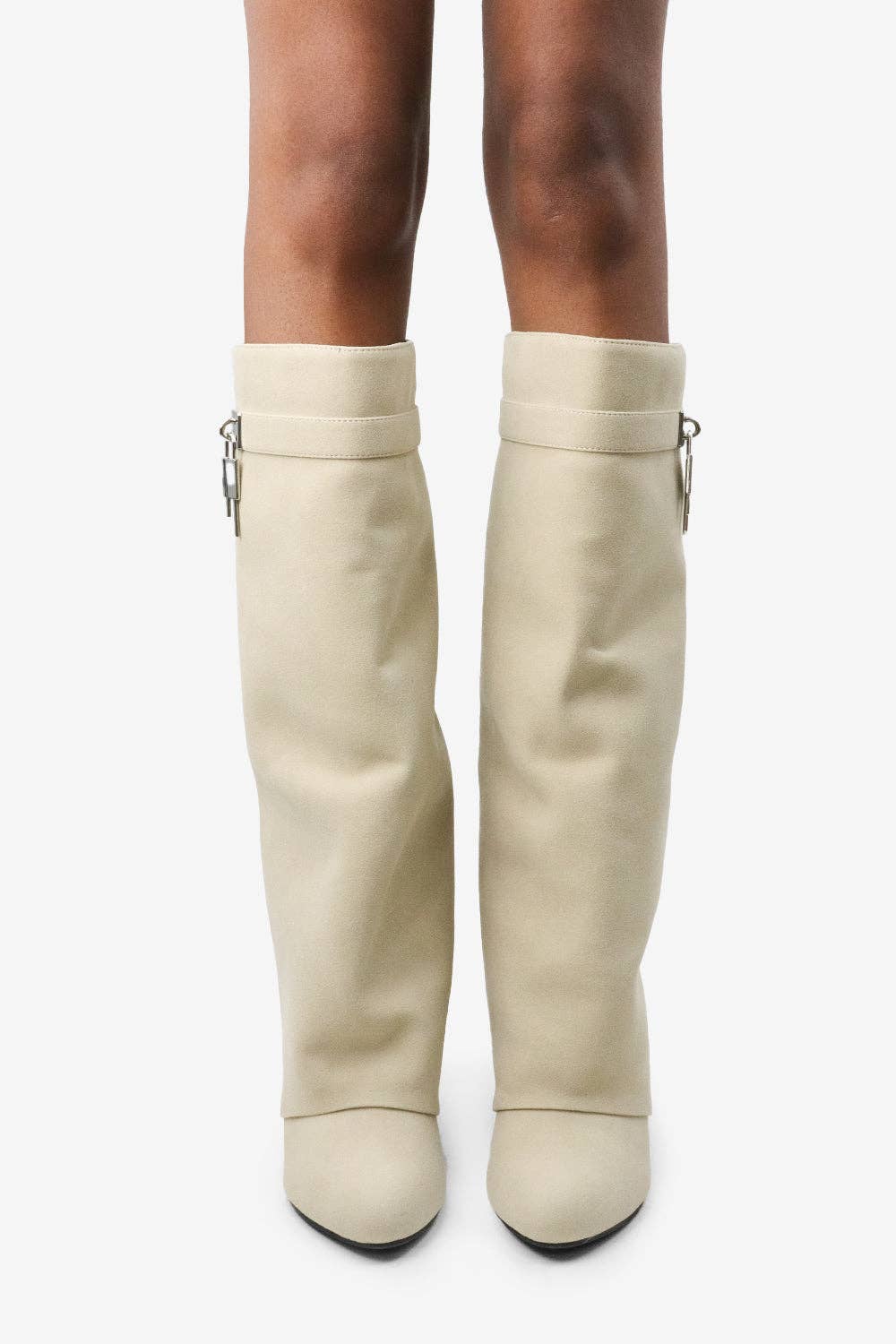 Lemonade Shoes - Wholesale Boots - Women's - I AM THE ONE - Chic Knee-High Suede Boot w/ Lock Detail10