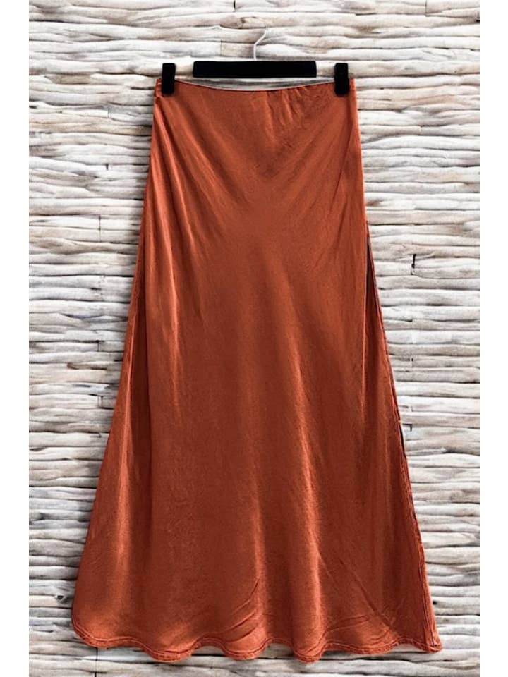 LOOWIE - Wholesale Skirt - Women's - ESS Italian Viscose Satin Bias-Cut Midi Skirt - 18 Colors7