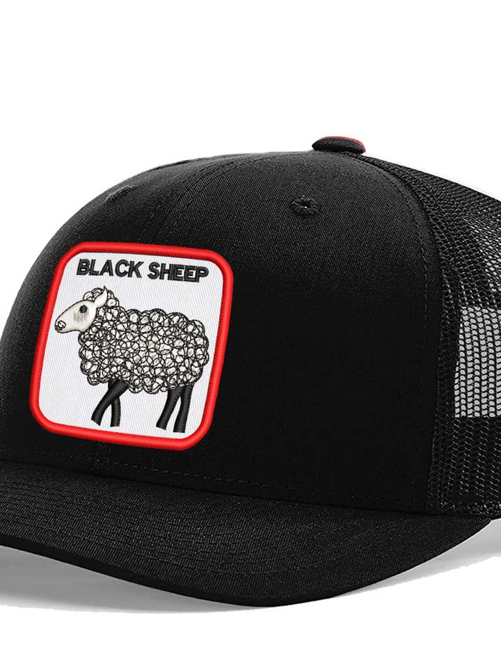 The Black Sheep Animal Patch Embroidered Trucker Hat for wholesale by Multi-Vendor Sales