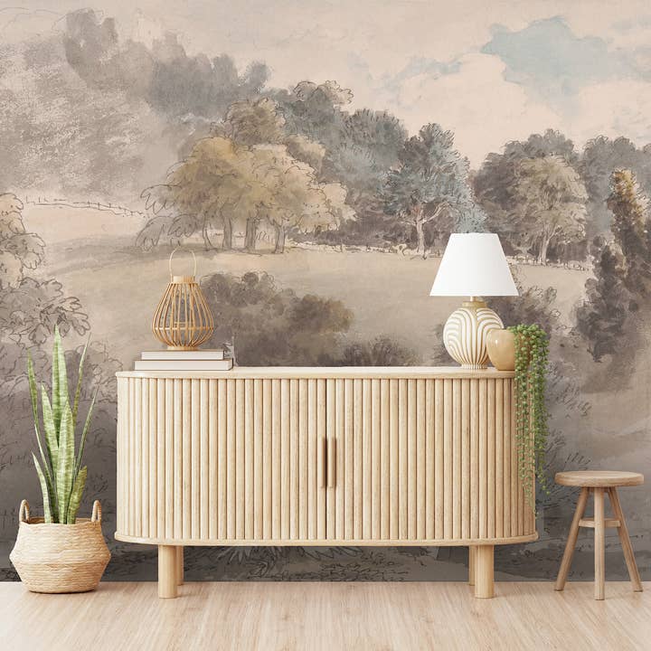 SimurgWallArts - Wholesale Wallpaper - Vintage Panoramic Forest Mural, Peel and Stick Wallpaper2