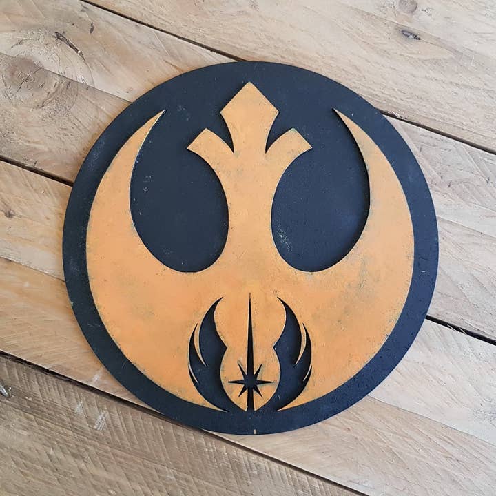 Outcast Props – wholesale Sign – STAR WARS JEDI order Rebel Alliance logo. Wood Sign.5