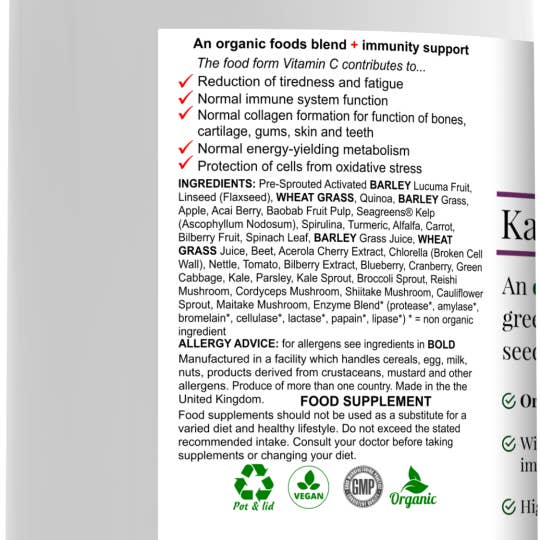 Dochsa Ltd – wholesale Protein/superfood powder – Kale & Lucuma ORGANIC Shake 300g (10.58oz) - High Fibre1