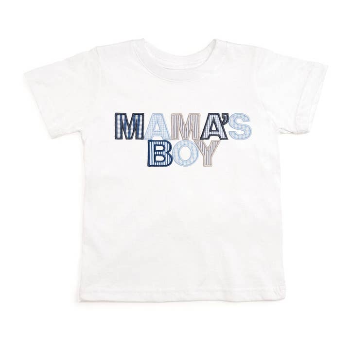 Mama's Boy Patchwork Short Sleeve T-Shirt - Mother's Day for wholesale by Sweet Wink