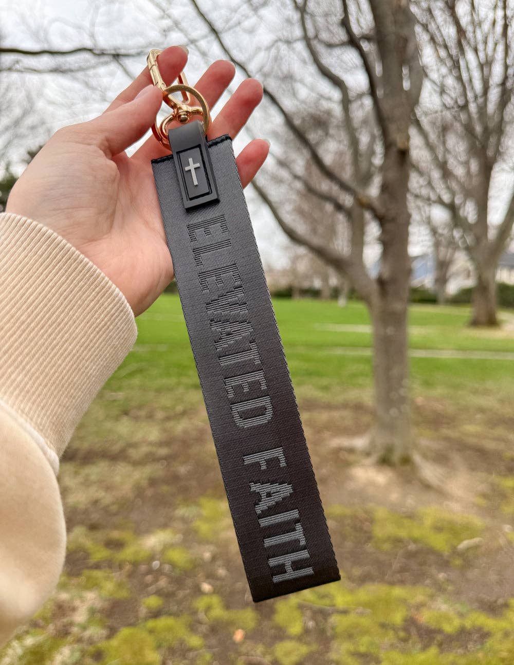 Elevated Faith - Wholesale Keychain - Unisex - Black Oversized Logo Keychain1