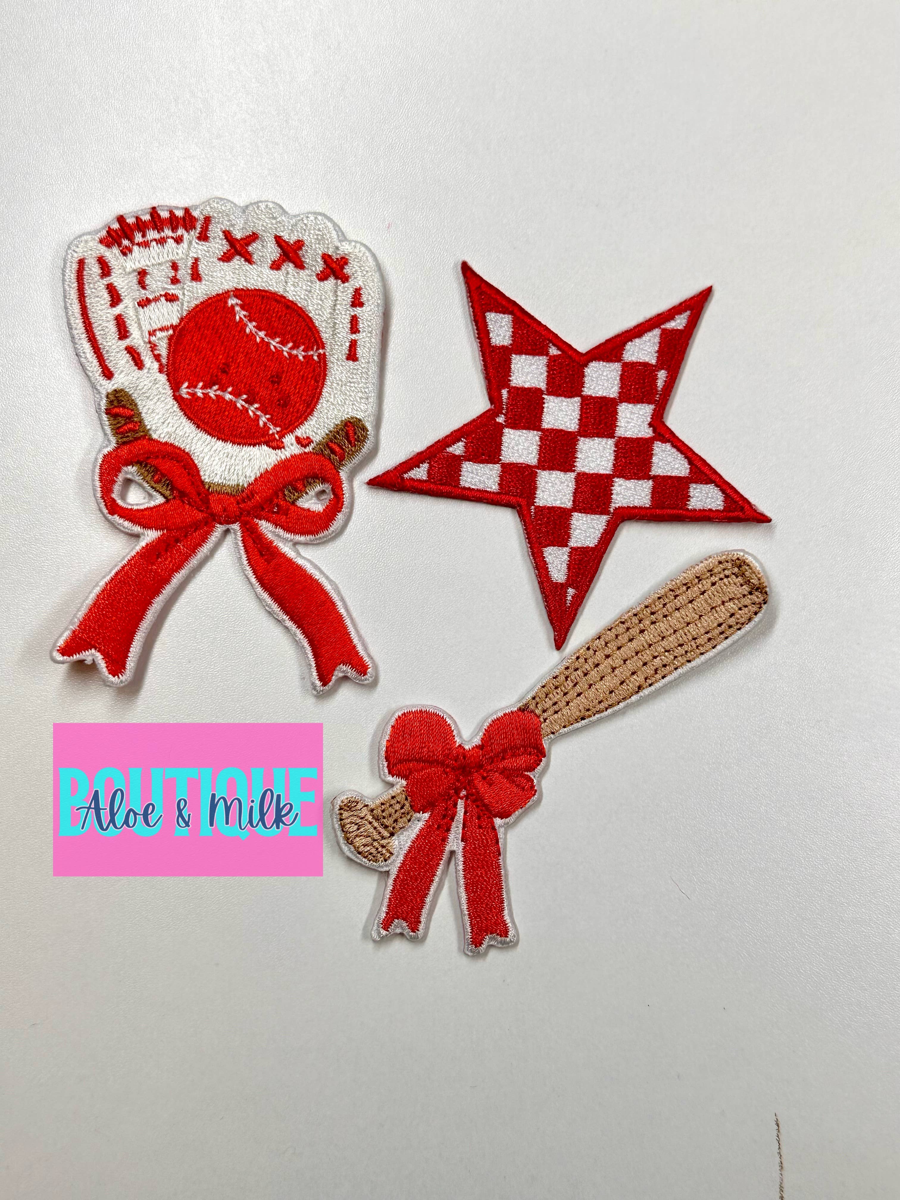 Aloe and Milk Boutique - Wholesale Patch - Baseball Trio Bundle, baseball patches, softball patches4