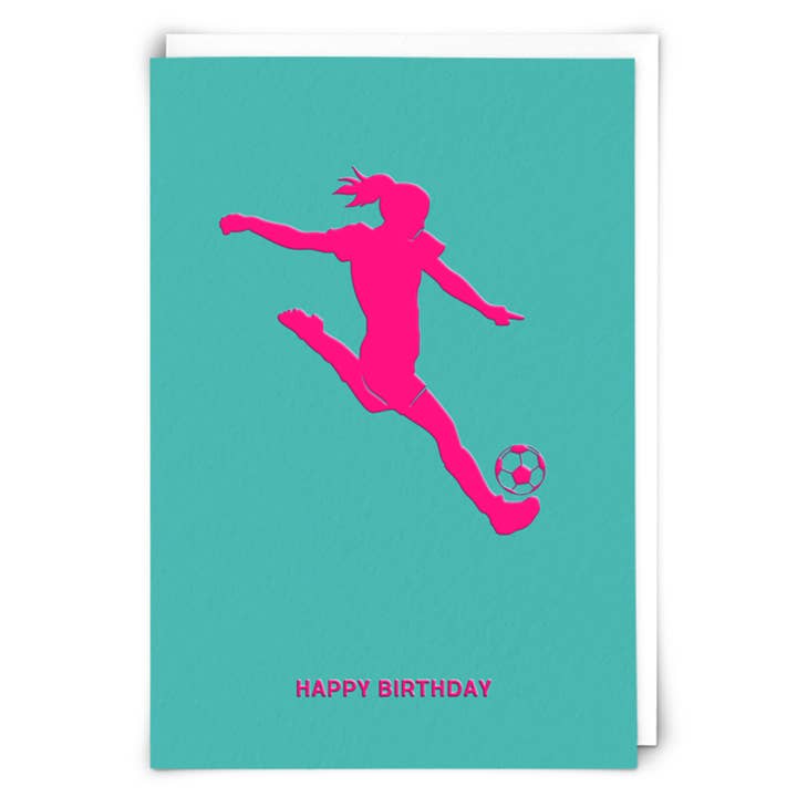 Football Teal Greeting Card for wholesale by Redback Cards - ALL duties and tariffs paid