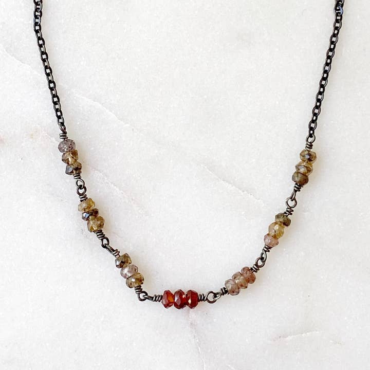 Glass Mountain, Deanna Necklace Garnet for wholesale by Alexia Viola Napa Valley