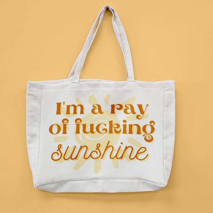 Ray Of Fucking Sunshine Oversized Tote Bag for wholesale by tcbco