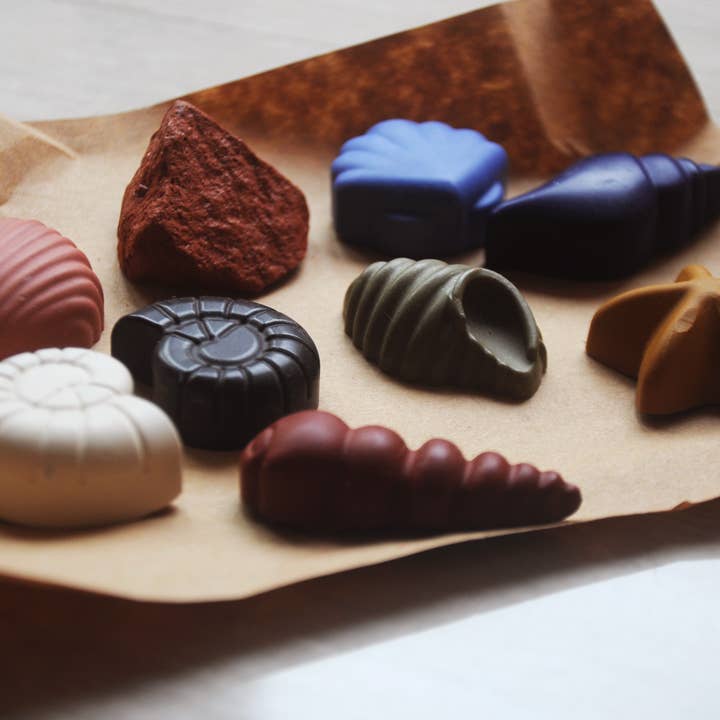Smilogy Kids Ltd - Wholesale Crayons – Child & baby - Ocean Shells 8 Natural Beeswax Seashell Crayons1