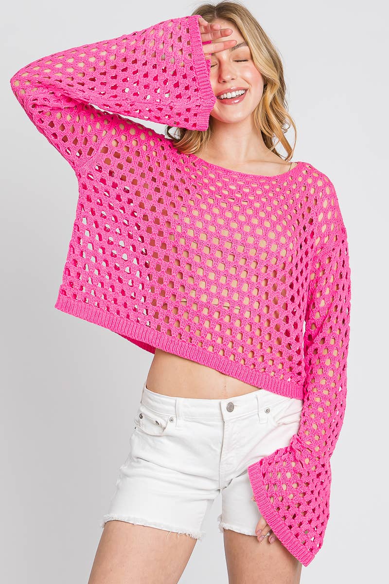 Sewn and Seen - Wholesale Knit Top - Women's - Crochet Long Sleeve Crop Top15