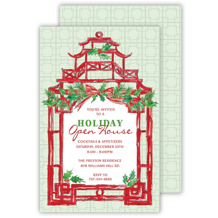 Pagoda navideña grande pintada a mano para venta al por mayor de RosanneBeck Collections