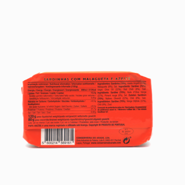 Conserveira do Arade - Vente Poissons en conserve - Sardines au piment et à l'huile d'olive (Papa Anzóis)4