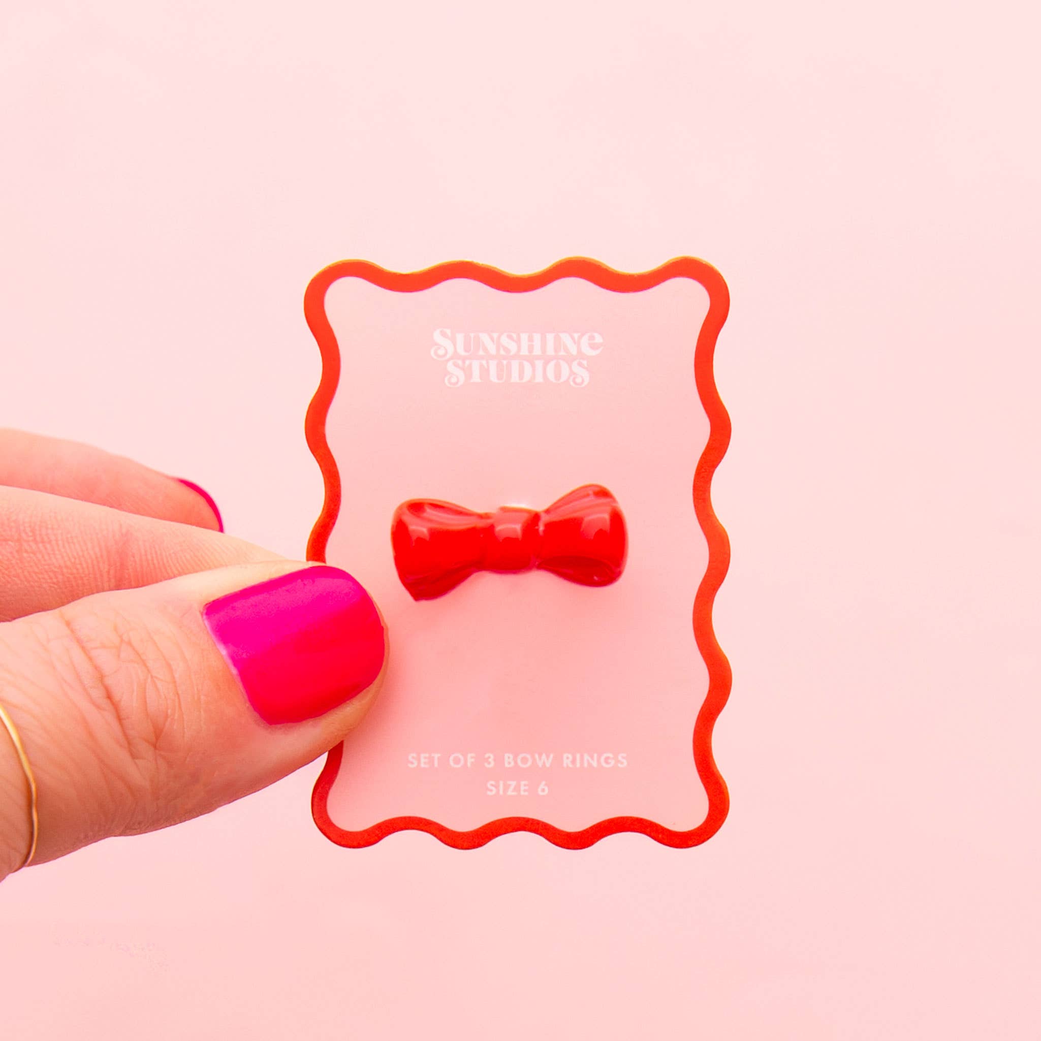 Sunshine Studios - Wholesale Cocktail/Statement Ring - Kitsch Bow Ring | Red0