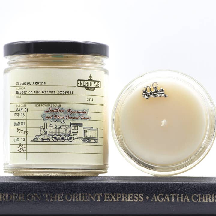 North Ave Candles - Wholesale Jar/Filled Candle - Book Candle / Agatha Christie / Mystery Books / Bookish Gift1